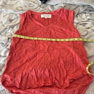 Cloth & Stone Red V-Neck Tank Top